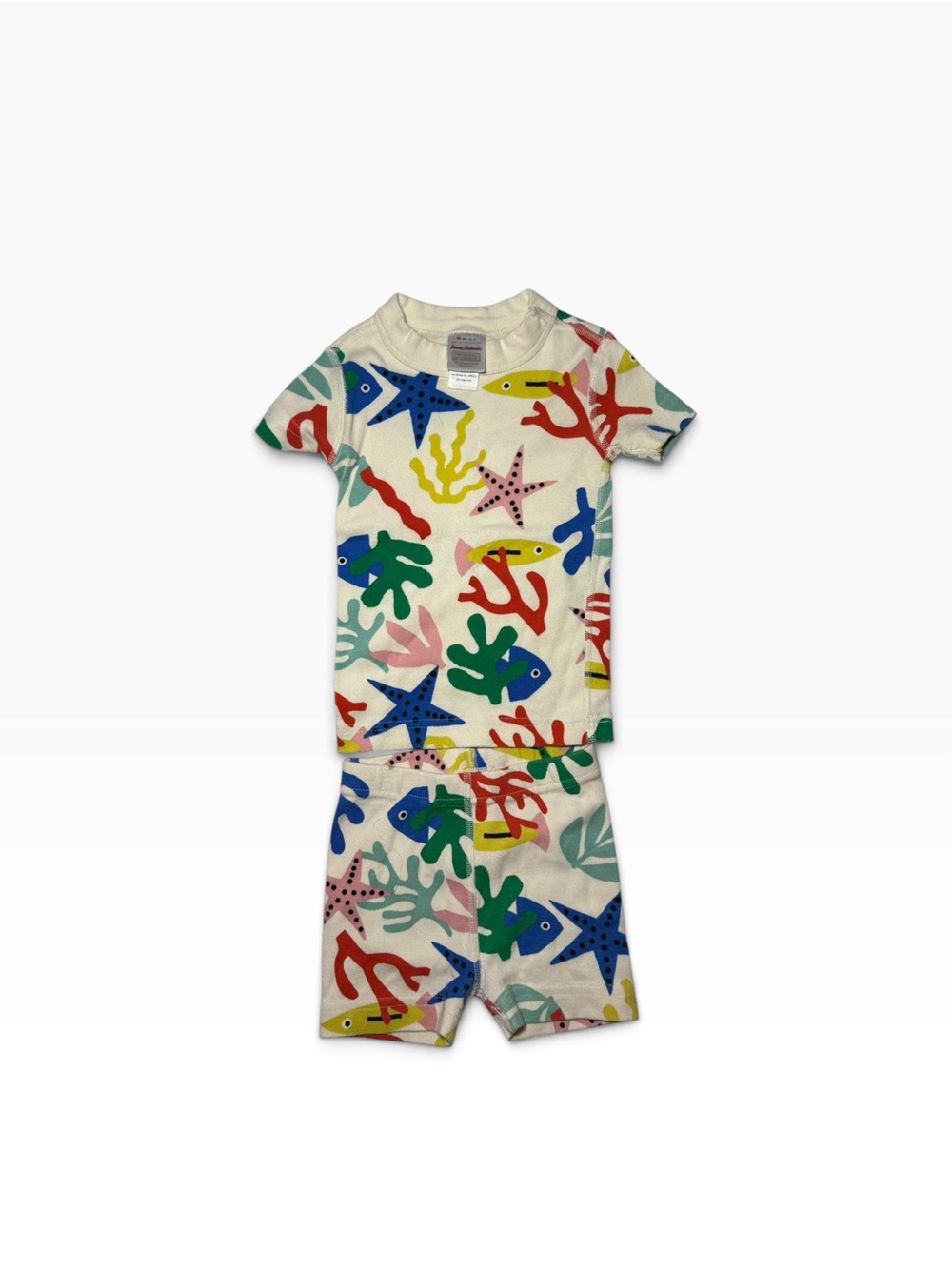 Hanna Andersson Beige Under The Sea 2 Piece Pajama Short Set